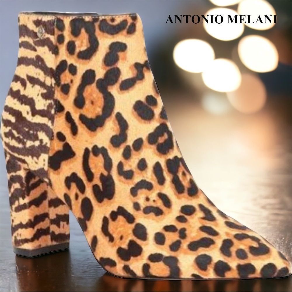 🔴 Antonio Melani Leopard/Tiger Print Fur Bootie - Picture 15 of 16